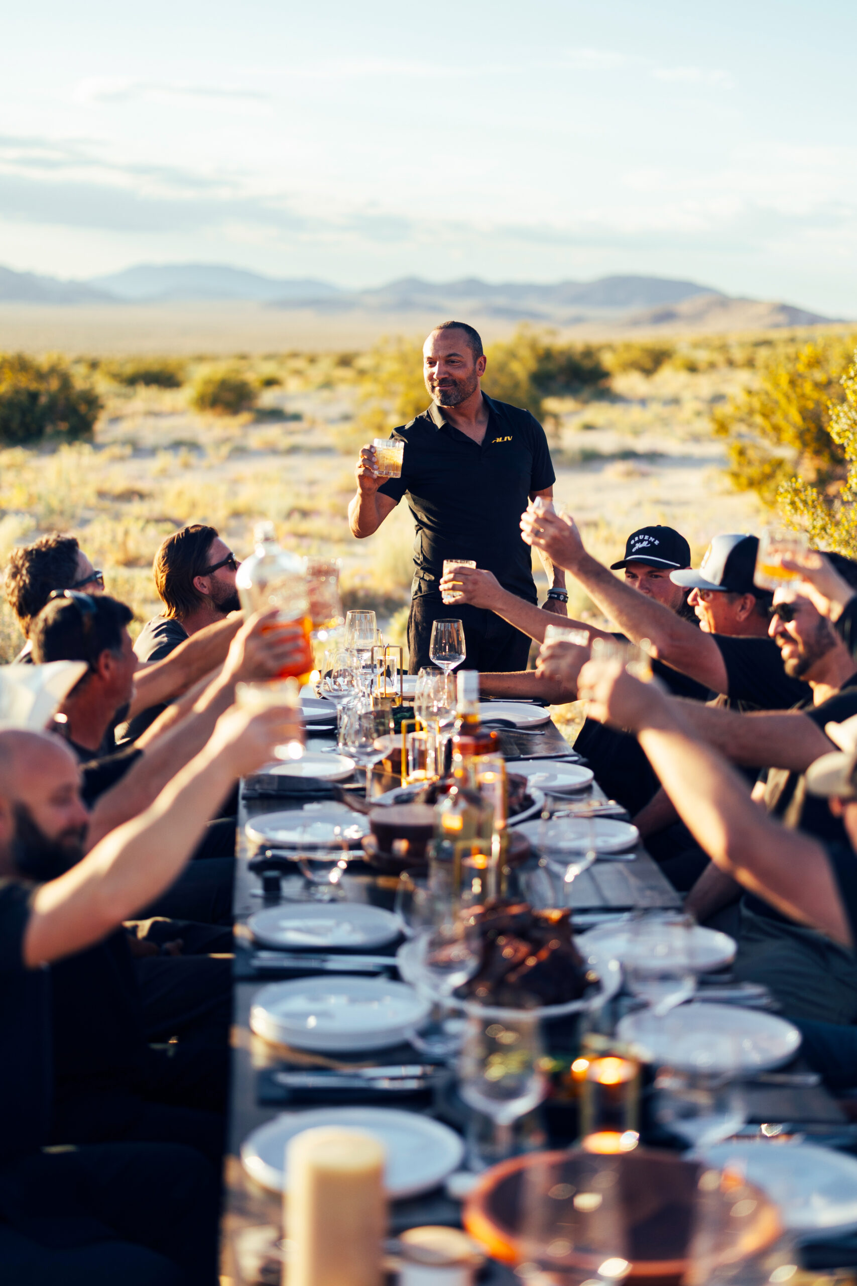 Men Celebrating Epic Adventure Retreat Feast