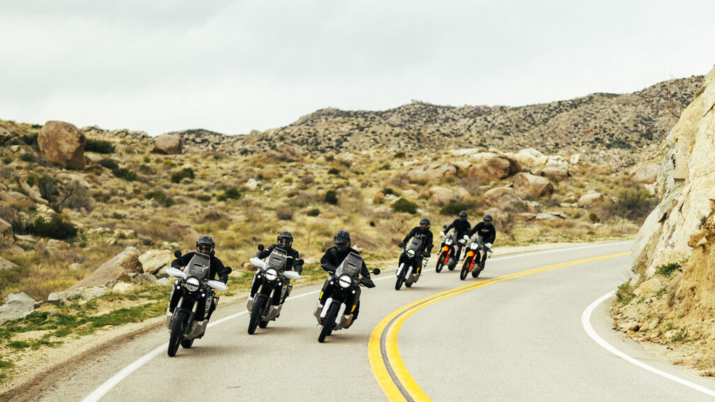 ALIV Men Riding Motorbikes California Desert Adventure